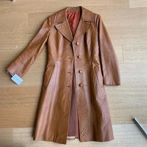 Vintage Portmanteau 1970s Leather Jacket Trench